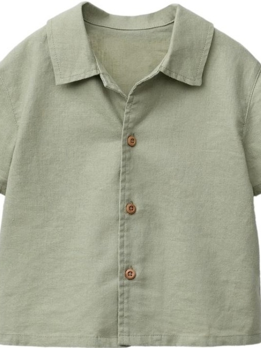 Zara Sage Green Linen Collar Shirt